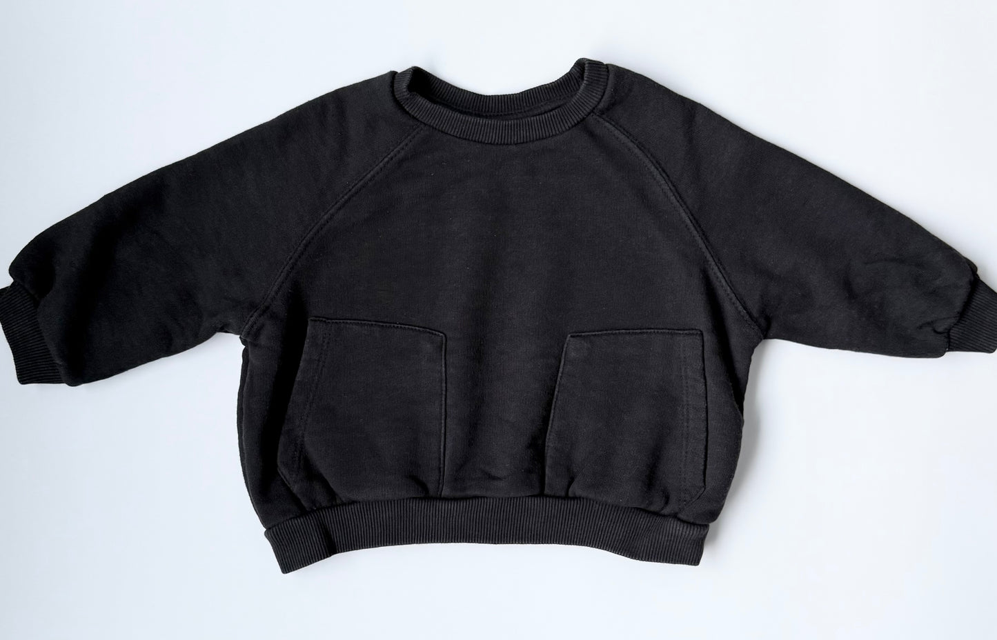 Zara Black Two Pocket Crewneck Sweater (12-18 Months)