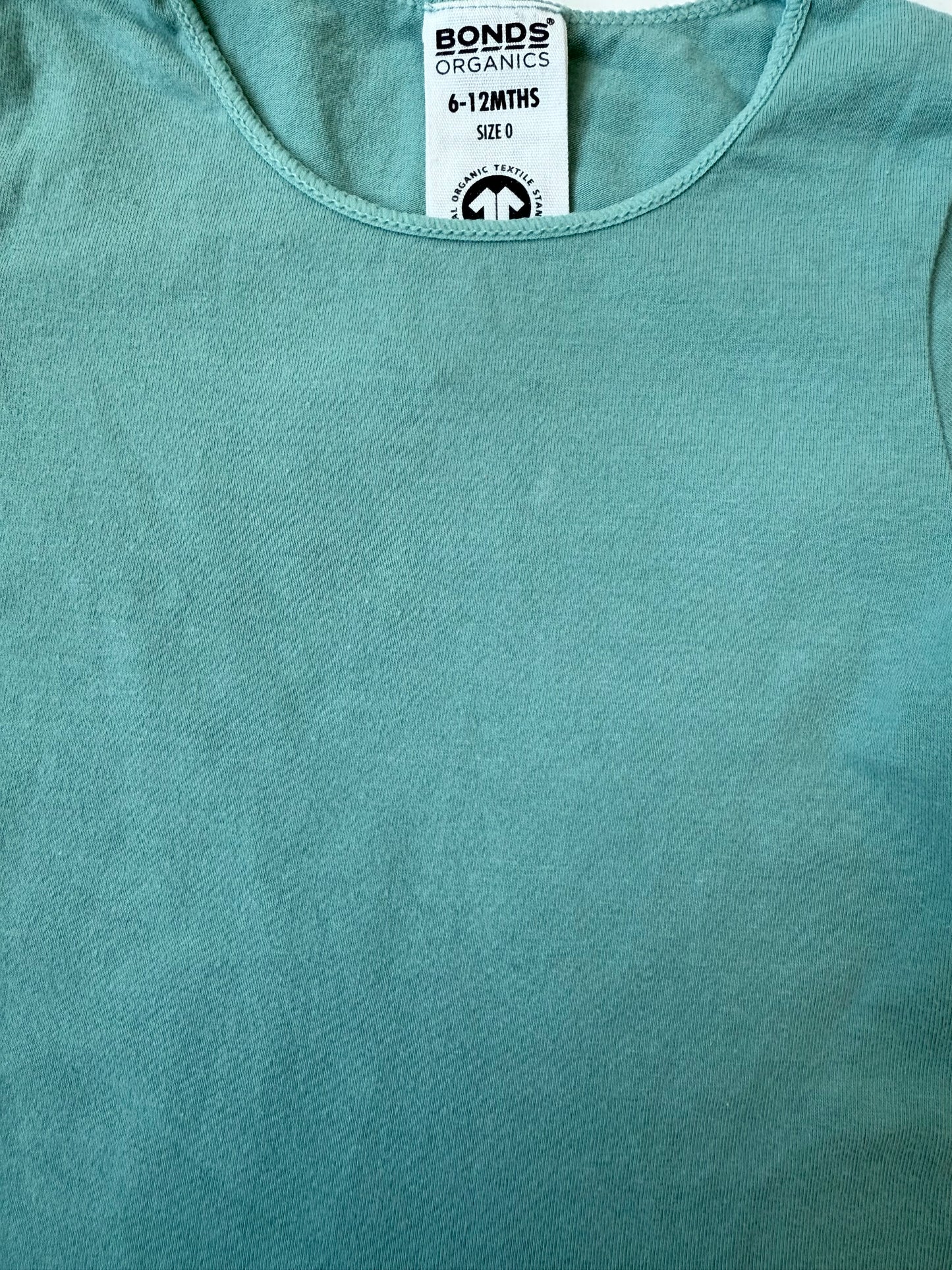 Bonds Organics Turquoise Onesie (6-12 Months)
