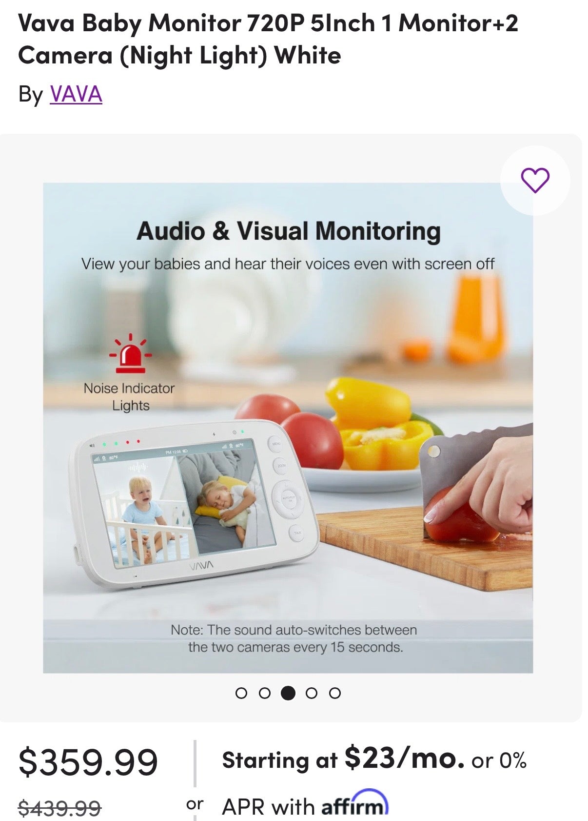 Vava Baby Monitor & Two Cameras Set