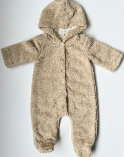 Rylee & Cru Tan Fuzzy Bunting Suit (0-3 Months)