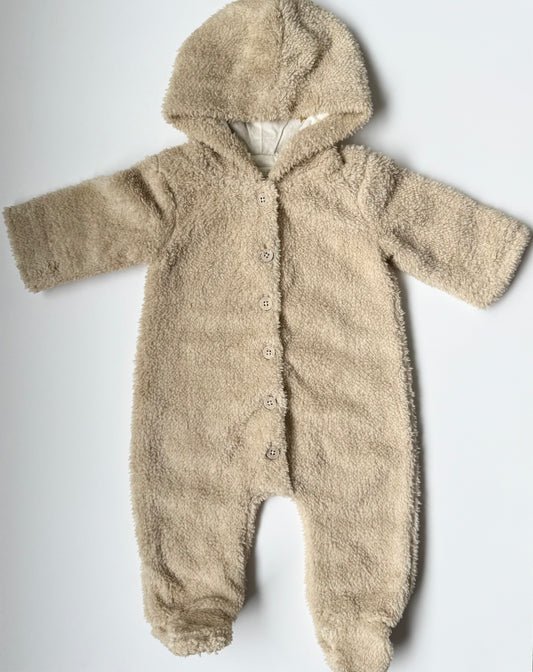 Rylee & Cru Tan Fuzzy Bunting Suit (0-3 Months)