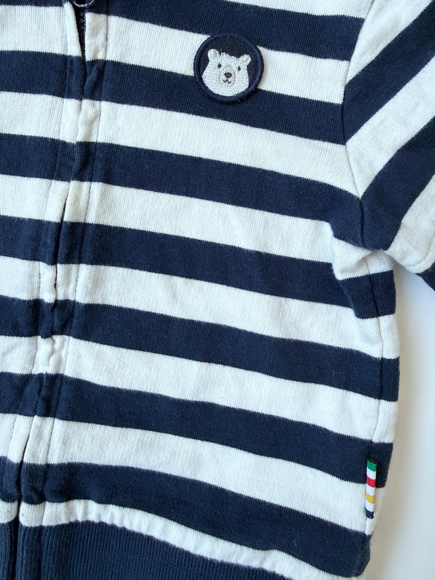 Hudson’s Bay Company Stripes Striped Hooded Zip Up Sweater (12-18 Months)