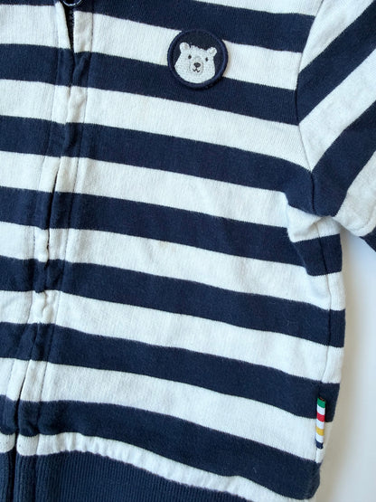 Hudson’s Bay Company Stripes Striped Hooded Zip Up Sweater (12-18 Months)