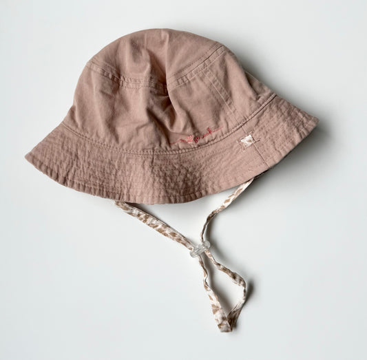 Millymook Dusty Rose & Cheetah Jean Reversible Sun Hat (0-12 Months)