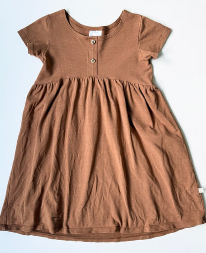 Jax & Lennon Brown Two Button Short Sleeve Dress (3/4 Years)