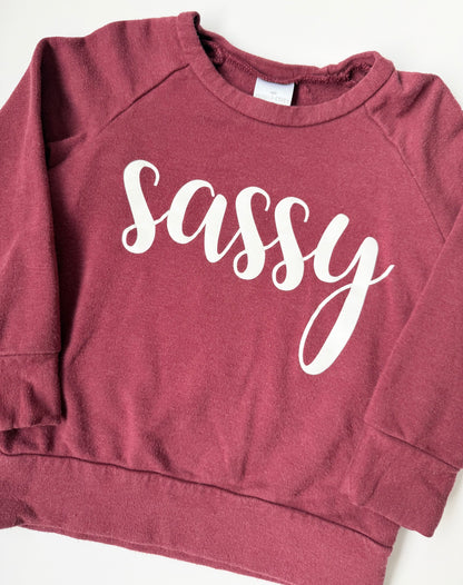 Posh & Cozy Dark Red “Sassy” Pullover (2T)
