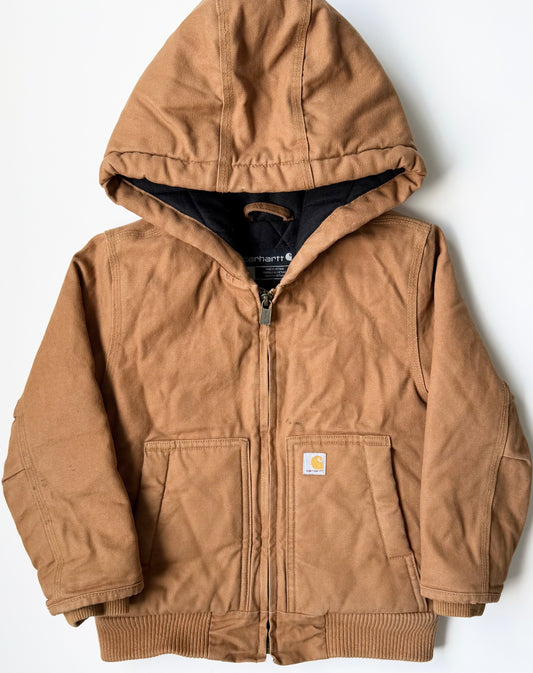 Carhartt Brown Active Flannel Quilt-Lined Cotton Duck Canvas Jacket (4T)