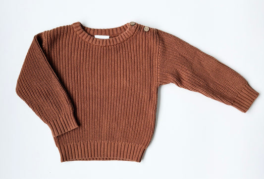 Mebie Baby Burnt Orange Brown Knit Sweater (1 Year)