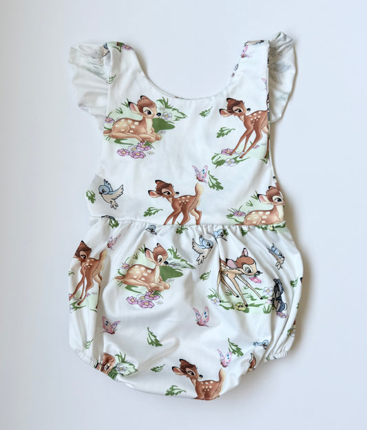 PatPat Disney White Bambi Summer Romper (3T)