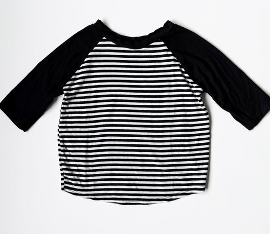 Quinn & Dot Black & White Striped 1/4 Length Sleeve Shirt (2T)