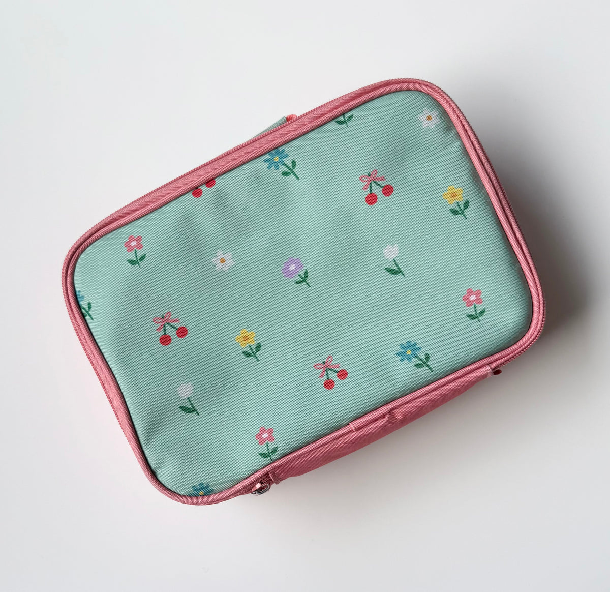 Wonder Co Green & Pink Floral Backpack & Matching Lunch Kit