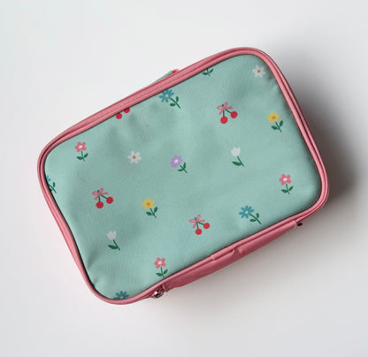 Wonder Co Green & Pink Floral Backpack & Matching Lunch Kit