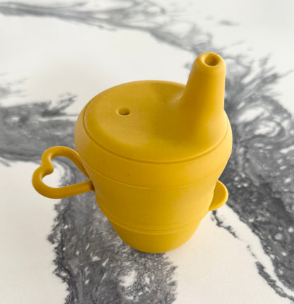 Mustard Silicon Cup & Stretchy Lid
