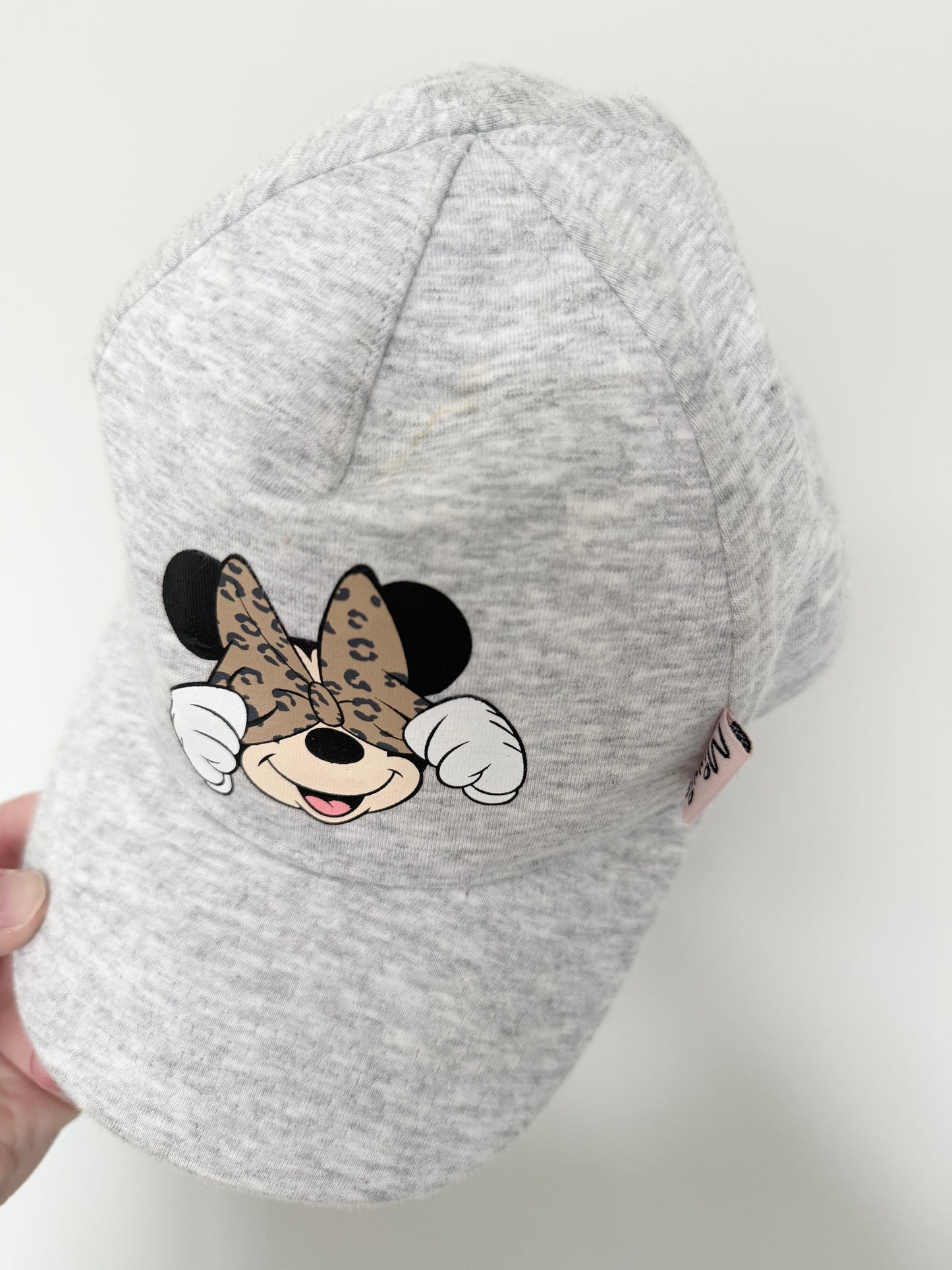 H&M Disney Heather Grey Minnie Mouse Cheetah Bow Ball Cap (12-24 Months)