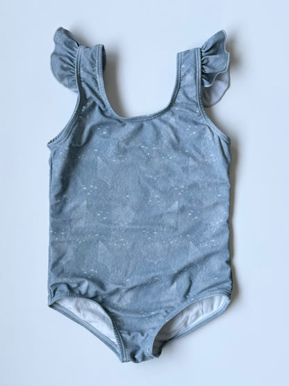 Current Tyed “Cove” Blue Shells Ruffle Shoulder One Piece Swimsuit (2/3 Years)