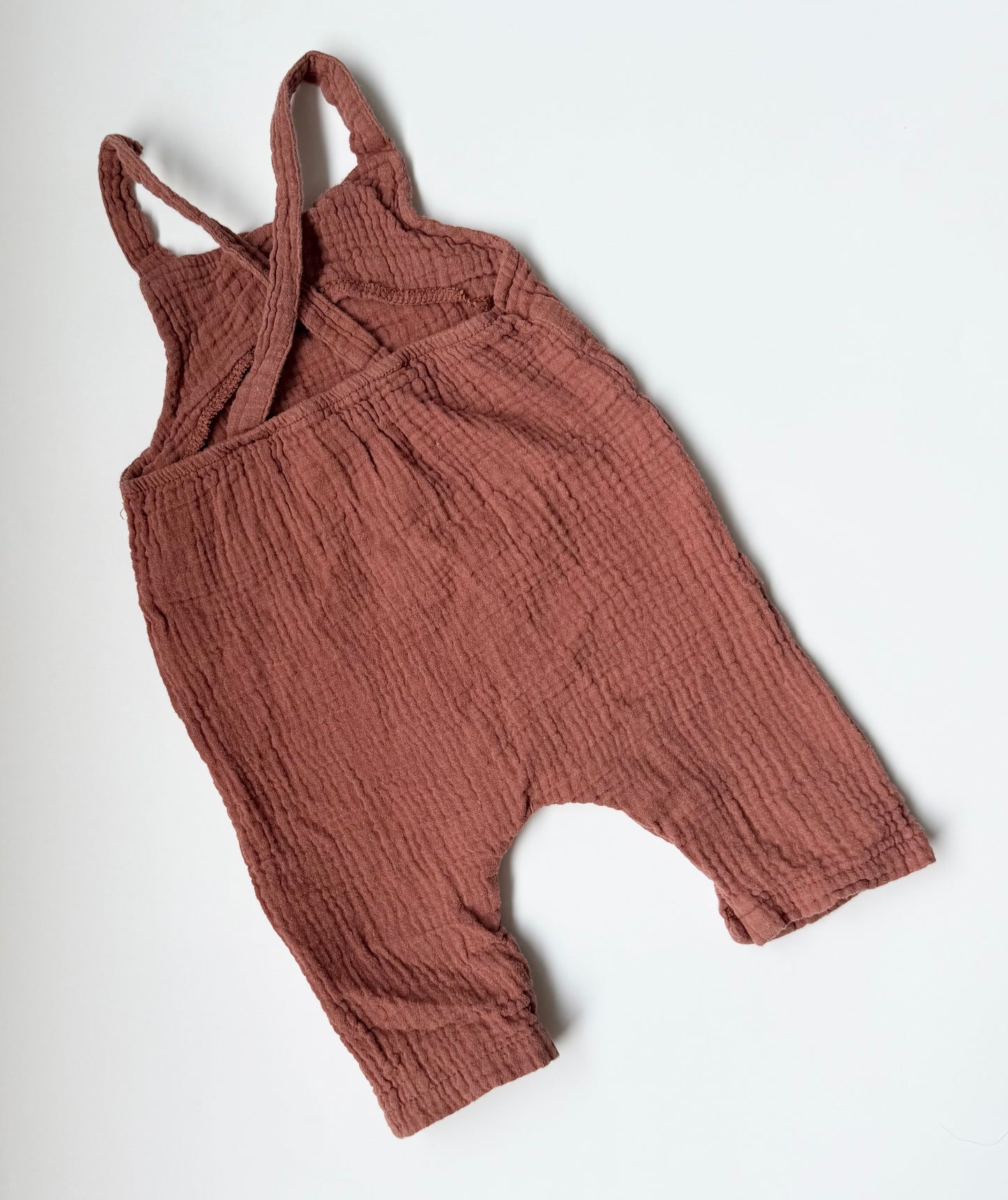 PatPat Dark Red Muslin Tank Jumpsuit/Fabric Overalls (12-18 Months)