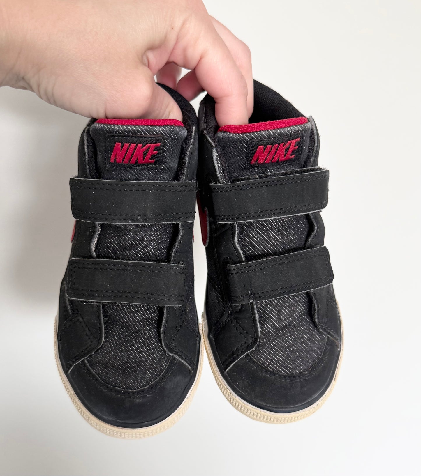Nike Capri II Black Jean & Red Velcro Sneakers (9)