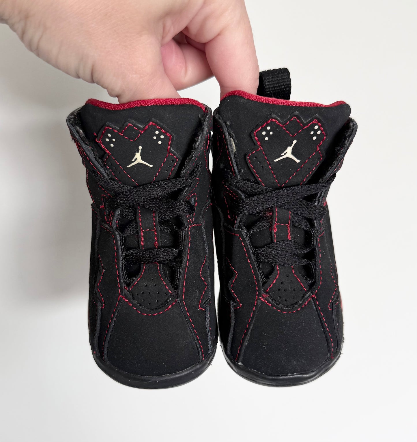 Jordan True Flight Black & Red High Top Lace Up Sneakers (3)