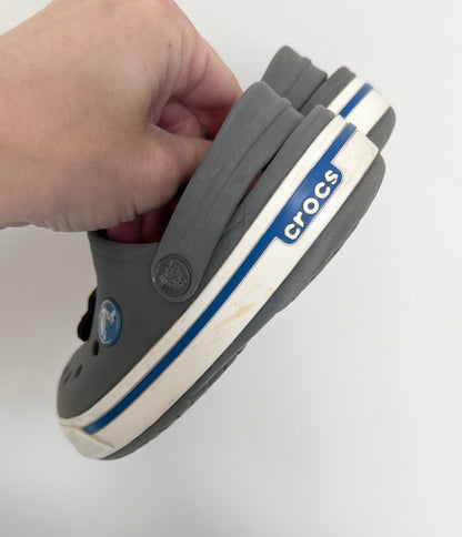 Crocs Grey Crocband Clog Slip Ons & Fun Jibbitz (8/9)