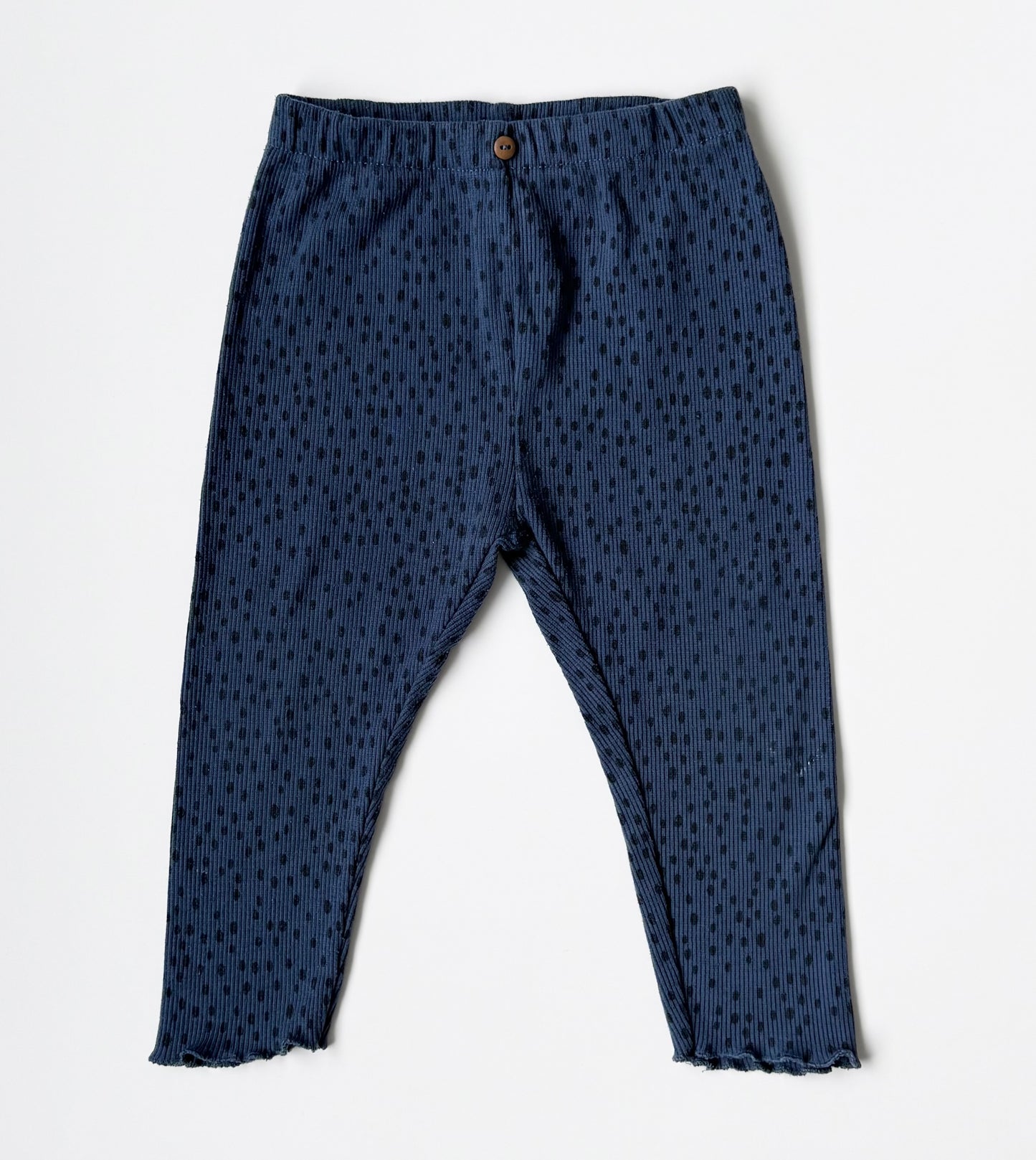 Zara Blue & Black Speckled Ribbed Long Sleeve & Leggings Set (12-18 Months)