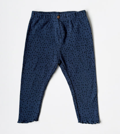 Zara Blue & Black Speckled Ribbed Long Sleeve & Leggings Set (12-18 Months)