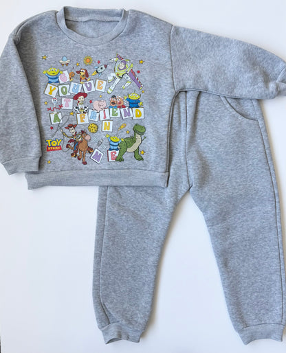 Disney Pixar Toy Story Grey “You’ve Got A Friend In Me” Sweater & Pants Set (2T)
