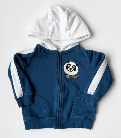 Zara Blue “Hey Buddy” Panda Zip Up Hoodie & Matching Pants Set  (18-24 Months)