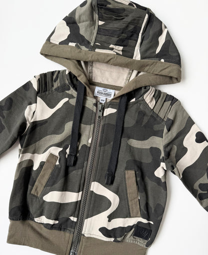 Posh Kiddos Camo Zip Up Hoodie (6 Months)