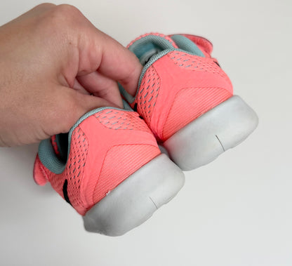 Nike Free Run Hot Neon Coral Mesh Stretch Lace & Velcro Sneakers (8)