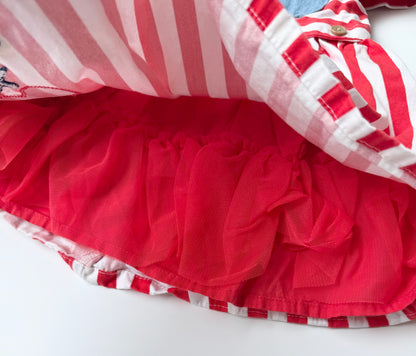 The Disney Store Red & White Stripped Minnie Mouse Dress (6-9 Months)