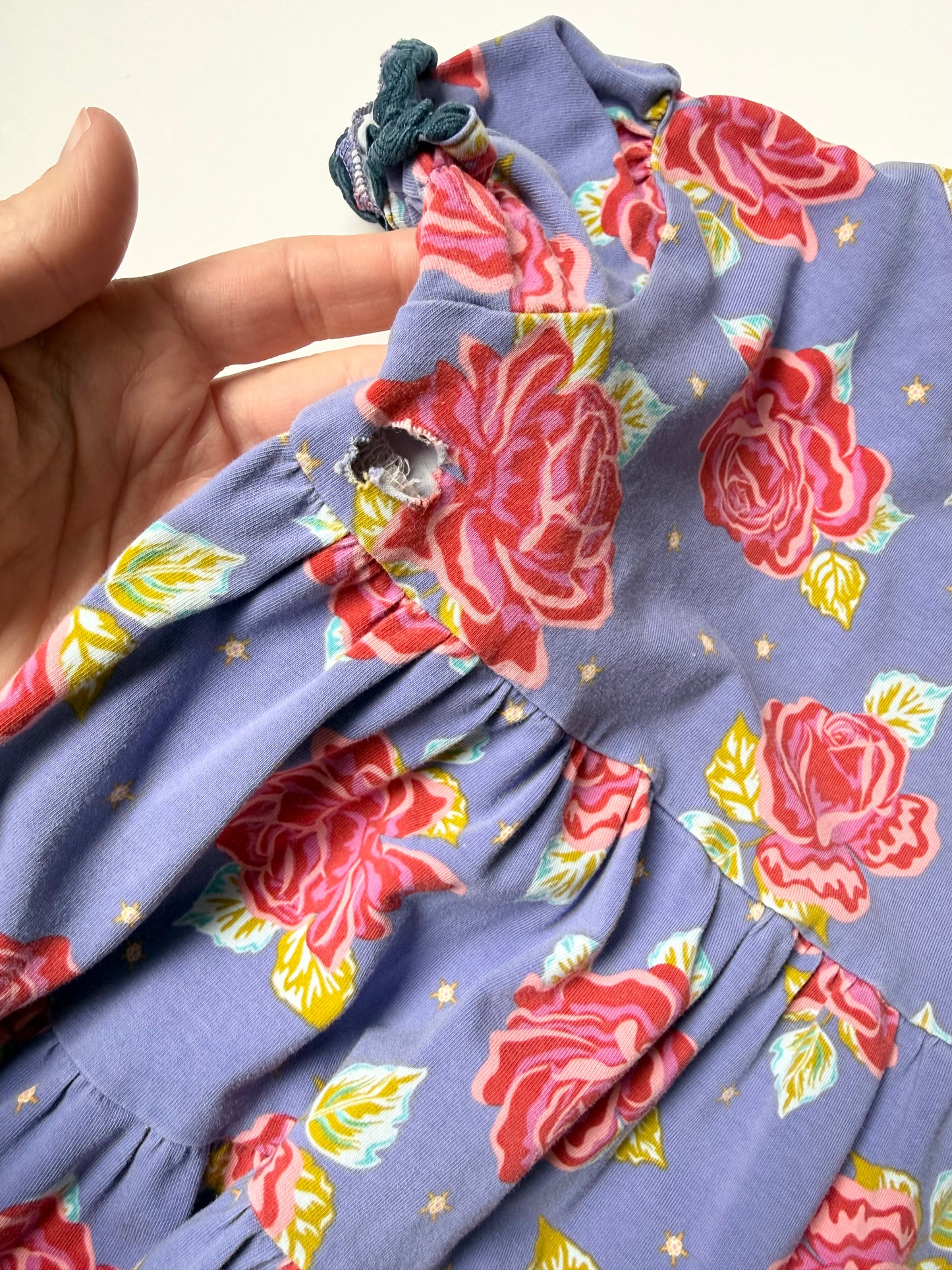 Matilda Jane Purple & Red Flowers Short Sleeve Tiered Dress (4T)