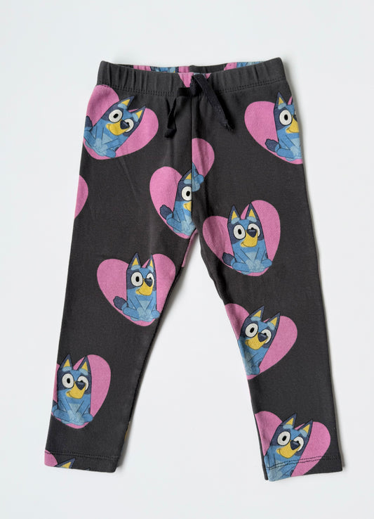Zara x Bluey Grey Hearts Leggings (2T)