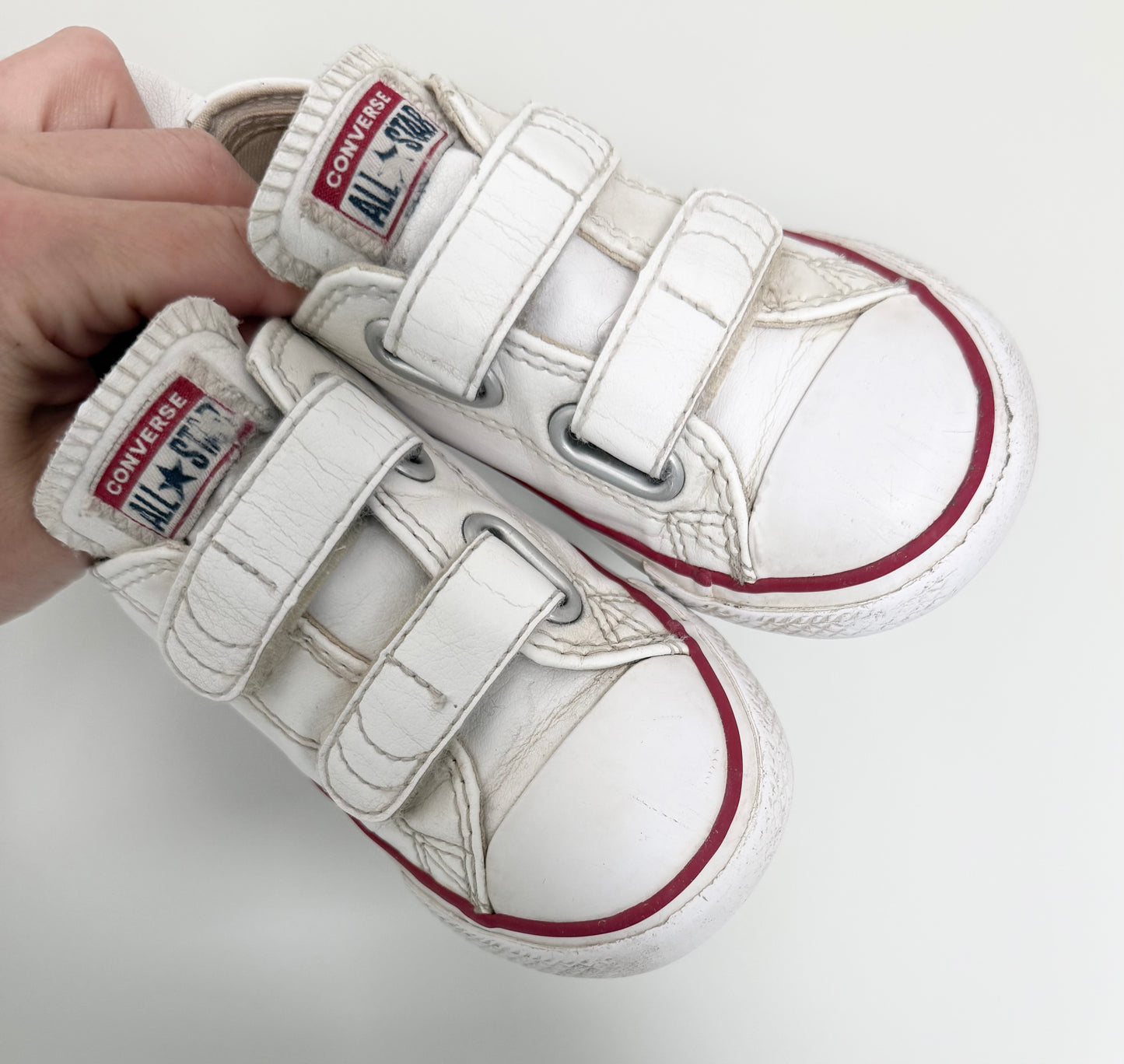 Converse White Leather Velcro Sneakers (8)