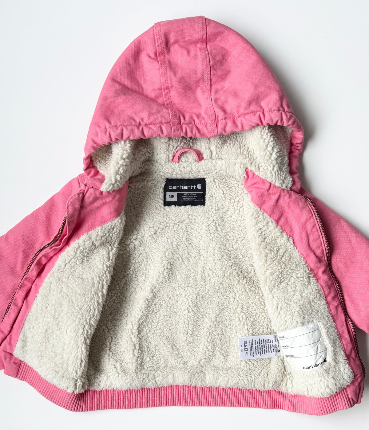 Carhartt Pink Insulated Hooded Active Canvas Jacket (18 Months)