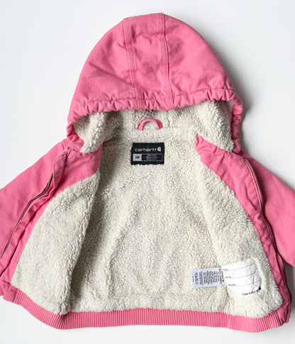 Carhartt Pink Insulated Hooded Active Canvas Jacket (18 Months)