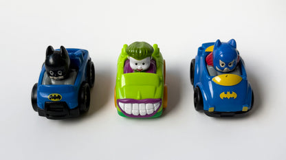 Fisher-Price Little People DC Super Friends Batman, Joker & Batgirl Wheelie Bundle