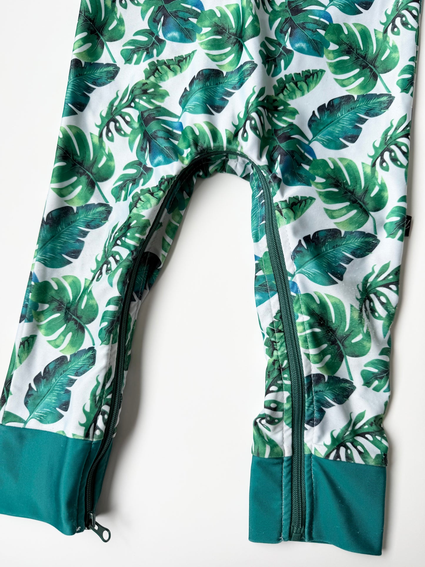 Honeysuckle Swim Green Jungle Leaves Full Coverage Sunsuit (2T)