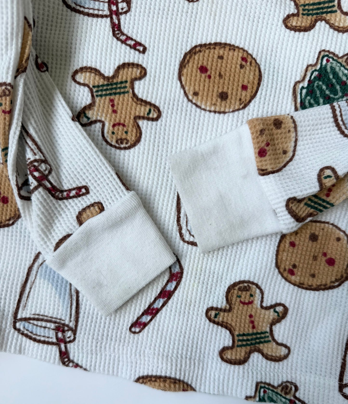 Carters White Waffled Christmas Treats Two Piece PJ Set (2T)