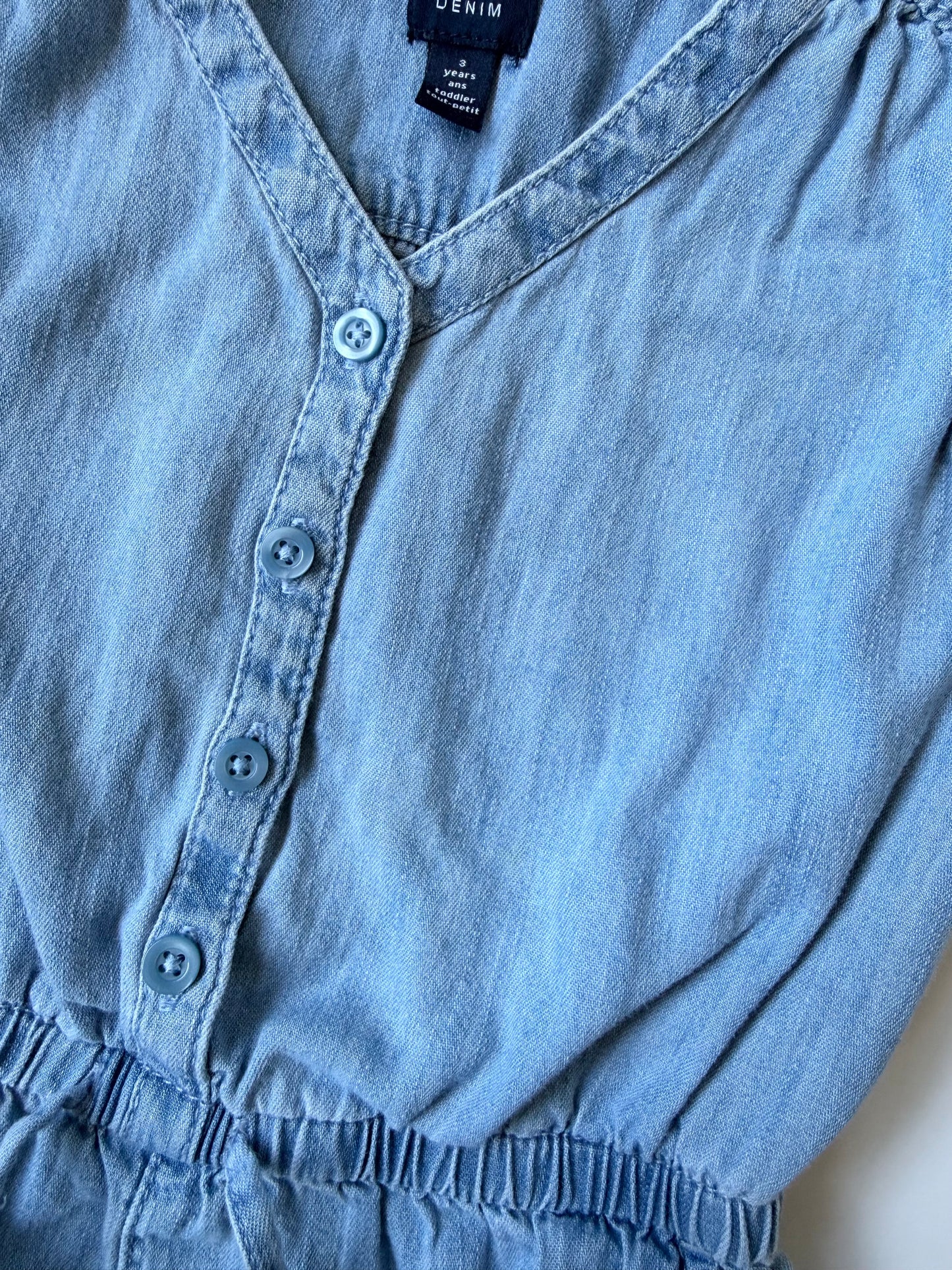 Baby Gap Jean Button Front Short Sleeve Romper (3 Years)
