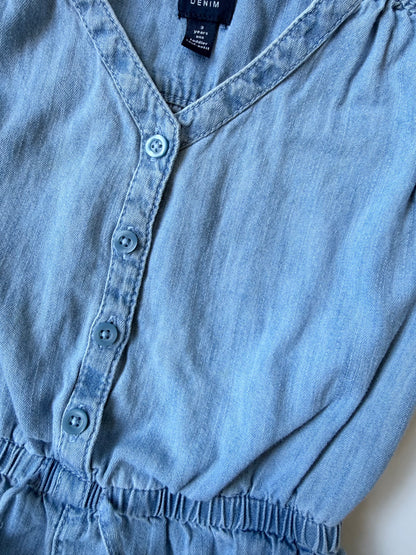 Baby Gap Jean Button Front Short Sleeve Romper (3 Years)