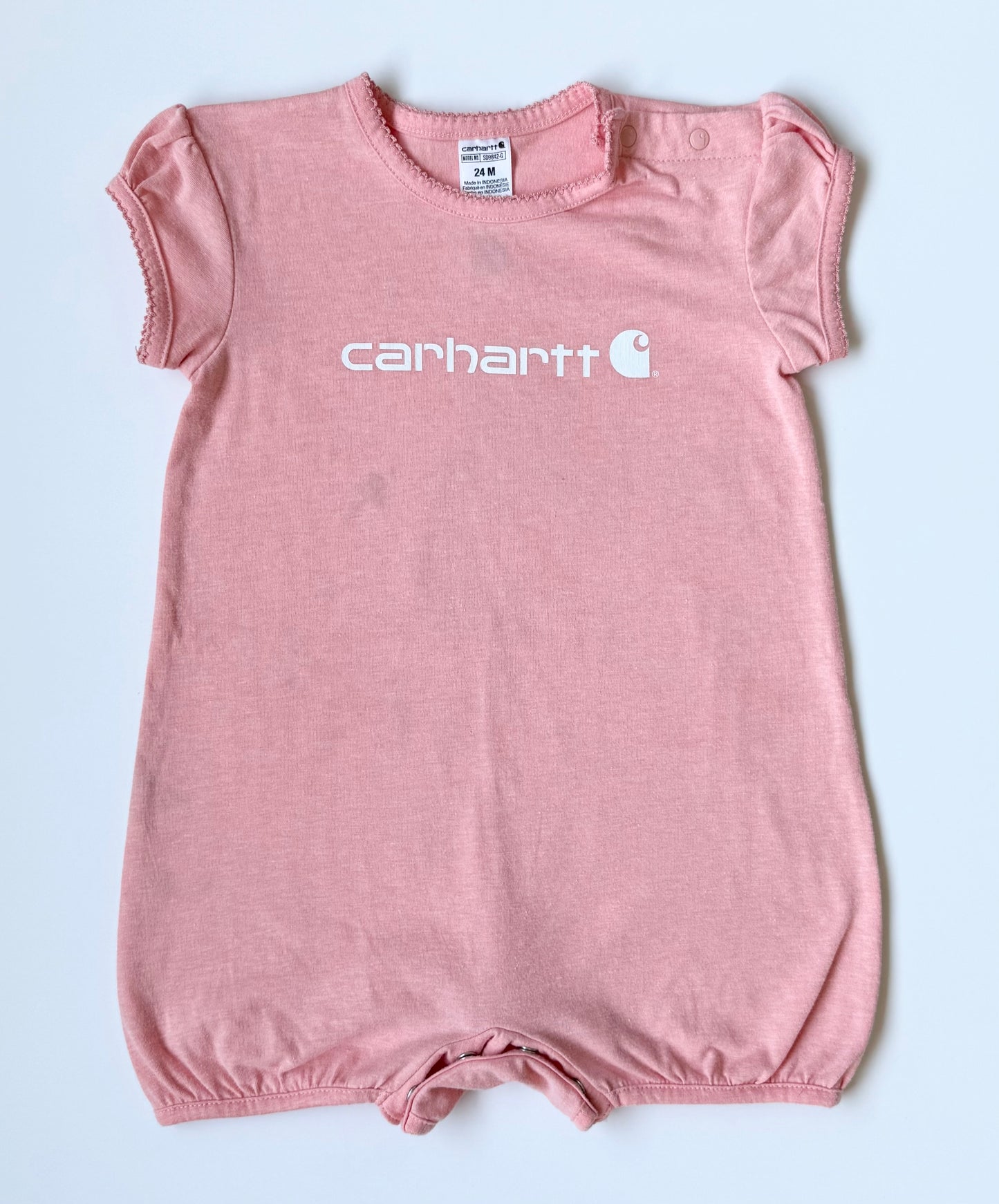 Carhartt Pink Shorty Bubble Romper (24 Months)