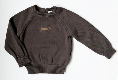 Jamie Kay Brown Dachshund Knit Sweater (6-12 Months)