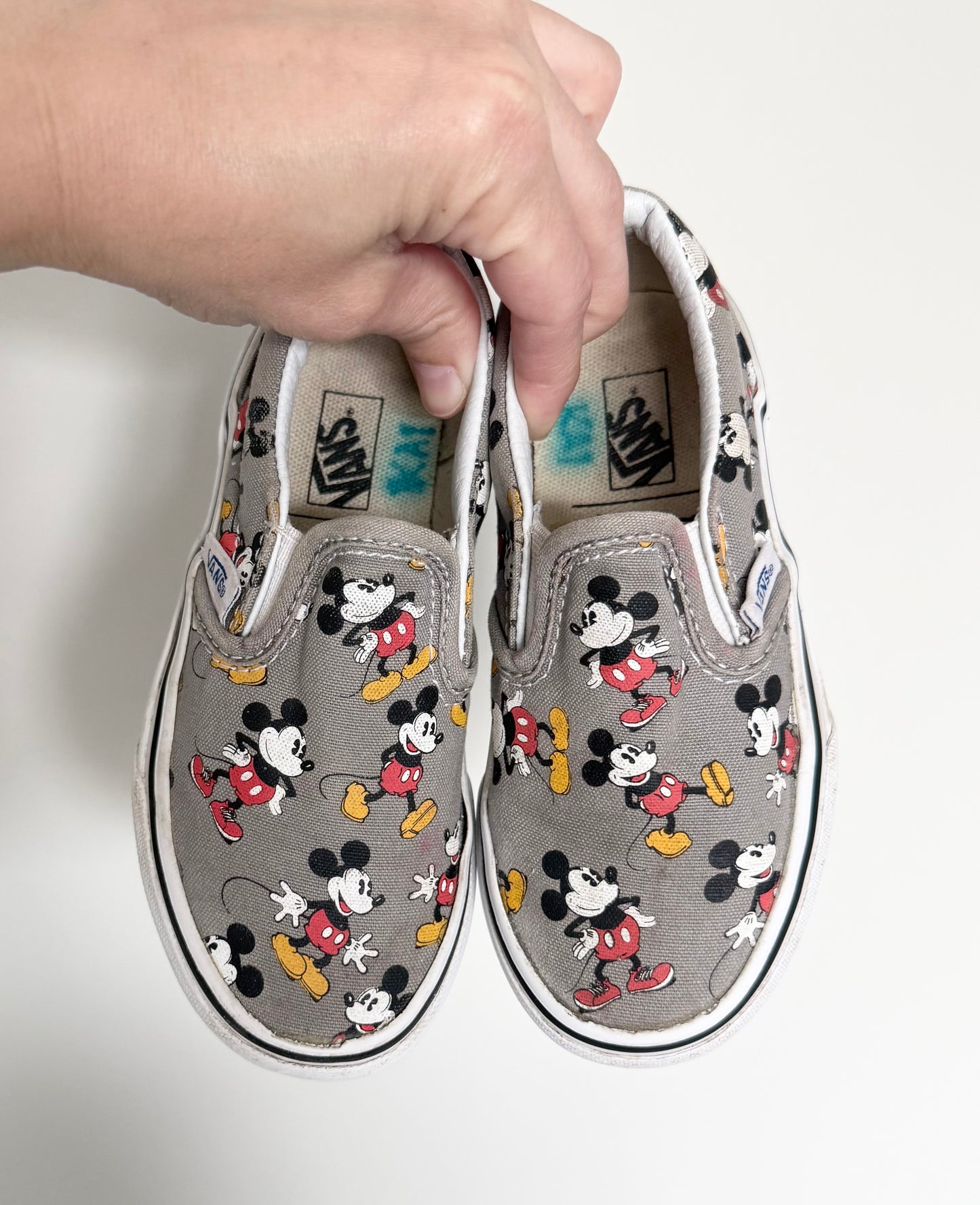 Vans x Disney Grey Mickey Mouse Slip On Sneakers (10.5)