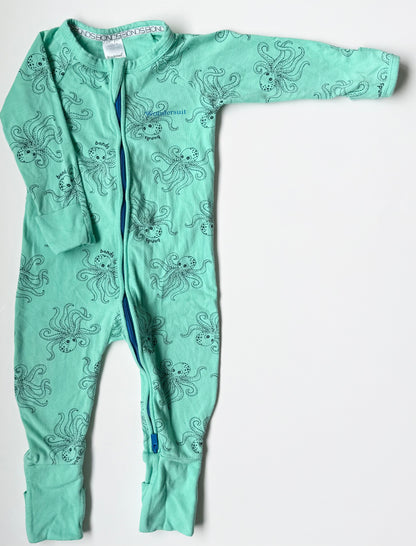 Bonds Wondersuit Green Octopus Sleeper Romper (6-12 Months)