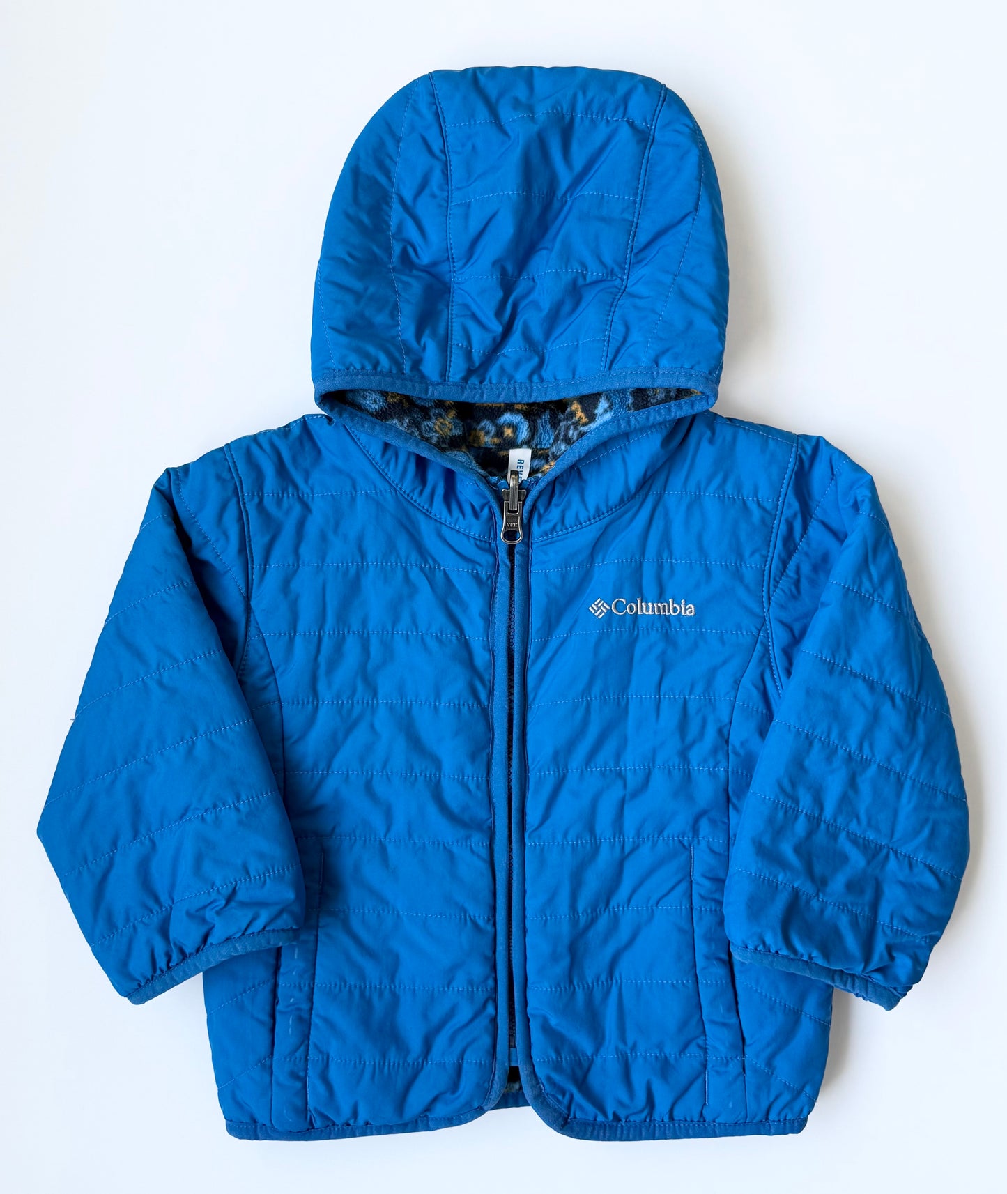 Columbia Blue Quilted & Fleece Woodland Animals Reversible Jacket (2T)