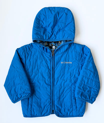 Columbia Blue Quilted & Fleece Woodland Animals Reversible Jacket (2T)