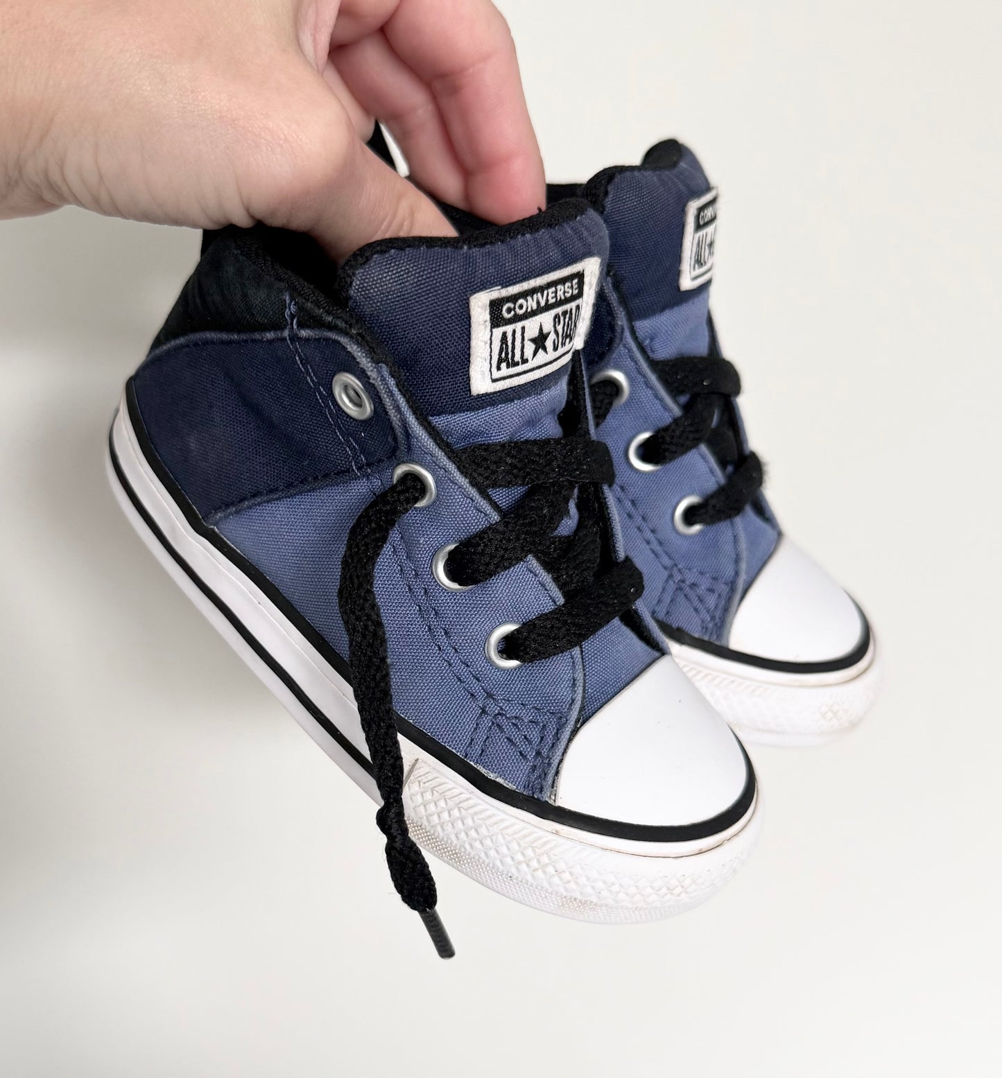 Converse Blue & Black High Top Lace Up Sneakers (6)