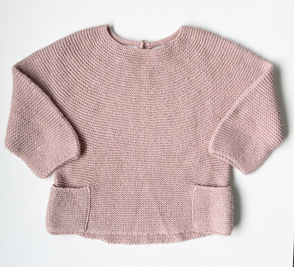 Zara Pink Knit Front Pockets Sweater (18-24 Months)