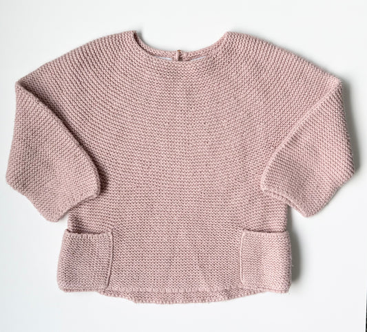 Zara Pink Knit Front Pockets Sweater (18-24 Months)