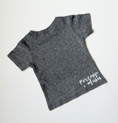 Portage & Main Light Grey “No Talking During Hockey” T-Shirt (6-12 Months)